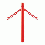 POTELET AGGLO Ø 76 MM À CHAINES 2 ANNEAUX - ZINC ROUGE 3020 - PROCITY