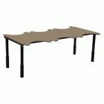 TABLE ERGO TECHNIC 205X110 RÉG. COMPACT PIERRE LUNE/NOIR - SUNSET CREATION