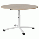 TABLE MALIBU Ø 120 T3/T6 PC STR ABS ACACIA/BLC 9016 - MANUTAN EXPERT