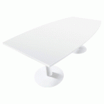TABLE TONNEAU ACTUAL L. 200 X 100 CM - PLATEAU BLANC - PIETEMENT TULIPE BLANC