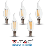 AMPOULES LED E14 4W V-TAC VT-1997 CANDELA FLAME 5 PIÈCES-COOL