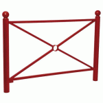 BARRIÈRE PROVINCE SIMPLE CROIX 1.57 M BOULE ZINC ROUGE 3004 - PROCITY