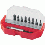 JEU 9 EMBOUTS DE VISSAGE PHILLIPS-POZI-TORX + PORTE-EMBOUTS