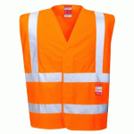 LOT DE 2 - PORTWEST FR75 GILET HV RÉSISTANT À LA FLAMME ORANGE - TAILLE L/XL