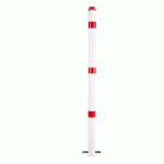 POTEAU ALUMINIUM D60 MM TÊTE CHAINE BLANC/ROUGE À SCELLER - CROSO
