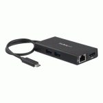 STARTECH.COM ADAPTATEUR MULTIPORT USB TYPE-C POUR ORDINATEUR PORTABLE - POWER DELIVERY - HDMI 4K - GBE - USB 3.0 (DKT30CHPD) - ADAPTATEUR VIDÉO - HDMI / USB - CONFORMITÉ TAA - 9.6 CM