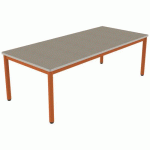 TABLE CARÉLIE 180X80 T3 STRAT POLY. ÉRABLE GOT. BEIGE/PAPAYE - MOBIDECOR