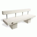 BANC TOLEDO 2000 BÉTON BLANC AVEC DOSSIER