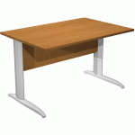 BUREAU DROIT PIEDS L EN MÉTAL FAST - 120 CM - AULNE - ALU