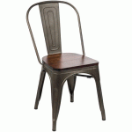 CHAISE MILL STRUCTURE MÉTAL - ASSISE BOIS - STAMP