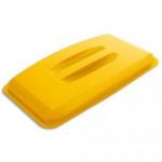 DURABLE COUVERCLE PLASTIQUE JAUNE POUR CORBEILLE 60L