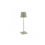LAMPE DE TABLE LED POLDINA PRO GREEN SAGE, RECHARGEABLE ET DIMMABLE
