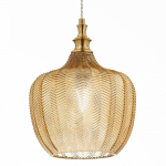 LUSTRE CLASSIQUE GEA LUCE CLEOFE S10 E27 LED LAMPE À SUSPENSION EN VERRE AMBRÉ