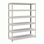 RAYONNAGE MANUTAN RAPID 1 2440X1830X610 6 TAB GRIS MÉLA