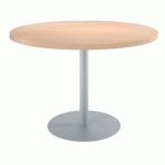 TABLE DE RÉUNION RONDE ECLA CHÊNE CLAIR Ø 120 CM PIÉTEMENT ALUMINIUM