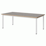 TABLE MALIBU 160X80 T3 4P STRA ALAISÉ BÉTON F186/BLC 9016