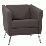 FAUTEUIL WIND PIED MÉTAL DOS BAS TISSU XTREM TAUPE - GGI