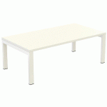 TABLE BASSE EASY OFFICE 114X60 CM PIED BLANC PLATEAU BLANC/BLANC - MANUTAN COLLECTIVITÉS