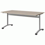 TABLE MALIBU 160X80 T5 DL STRA ABS ACACIA/GRIS 9006