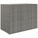 ARMOIRE DE RANGEMENT JARDIN GRIS 100X55,5X80 CM RÉSINE TRESSÉE