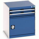 ARMOIRE D\'ATELIER À TIROIRS CUBIO SL-667-3.1 GRIS CLAIR/BLEU - MANUTAN COLLECTIVITÉS