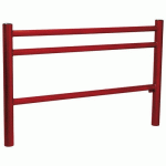 BARRIÈRE TRIO 1.57 M POMMEAU INOX BROSSÉ - ZINC ROUGE 3004 - PROCITY