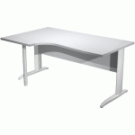 BUREAU 90° GAUCHE PIEDS L MÉTAL FAST 160CM GRIS BLANC