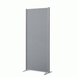 CLOISON ACOUSTIQUE PLEINE B-ZEN - TISSU - L 81 X H 180 CM - GRIS - PIED FIXE COLORIS ALUMINIUM