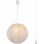 SUSPENSION BOULE DE PAPIER SALON PERÇAGES IP20 BLANC DANS UN ENSEMBLE COMPRENANT DES AMPOULES LED