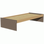 LIT SIMPLE IDENTITÉ SOMMIER AGGLO 90X200 CM ARGENT/BRUN - MANUTAN COLLECTIVITÉS