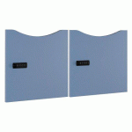 LOT DE 2 PORTES LAQUÉES BLEU ARGILE LOCKERS - SERRURE À CODE