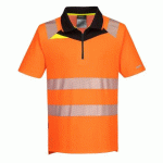 LOT DE 2 - PORTWEST DX412 DX4 POLO HAUTE VISIBILITÉ MC ORANGE/NOIR - TAILLE XL