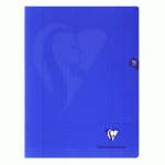 MIMESYS CAHIER PIQUÉ 24X32CM 96 PAGES GRANDS CARREAUX COUVERTURE POLYPROPYLÈNE - BLEU MARINE - LOT DE 10