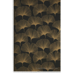 ORIGIN WALLCOVERINGS - PAPIER PEINT FEUILLES DE GINKGO - 0,53 X 10,05 M DE NOIR ET OR