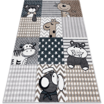 TAPIS FUN PETS POUR ENFANTS, ANIMAUX GRIS GREY 80X150 CM