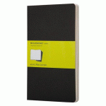 SET DE 3 CAHIERS MOLESKINE NOIR 13 X 21 CM IVOIRE SANS QUADRILLAGE 80 PAGES