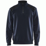 SWEAT COL CAMIONNEUR BICOLORE MARINE FONCÉ/NOIR TAILLE XL - BLAKLADER