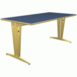 TABLE IRISS 160X80 CM DL - STRAT BLEU COSMIQUE/HÊTRE NATUREL