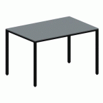 TABLE LOKI 120X80X75 CM GRIS CENDRÉ/NOIR