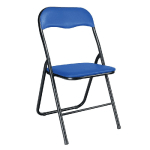 2 CHAISES PLIANTES VINYLE BLEUES