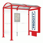 ABRI BUS VOÛTE 2.50 M CAISSON 1 BARDAGE LAT. ROUGE 3020 - PROCITY