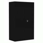 ARMOIRE MÉTAL PORTES BATTANTES MONOBLOC METY GRANDE PROFONDEUR H 198 X L 120 X P 60 CM NOIR