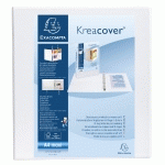 CLASSEUR PP PERSONNALISABLE KREACOVER - 4 ANNEAUX EN D 50MM - A4 MAXI - BLANC - LOT DE 10