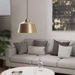 EGLO SUSPENSION SOUTHERY À 1 LAMPE CRÈME-DORÉ BROSSÉ