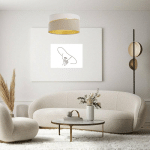 MACO DESIGN SUSPENSION SUSAN, À 1 LAMPE, BLANCHE/BEIGE/DORÉE