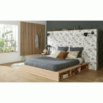 LIT GALION  BOIS NATUREL 140X190 CM