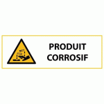 LOT DE 2 - SIGNALÉTIQUE DE DANGER - PICTO PRODUIT CORROSIF - W023 - ISO 7010 297 X 105 MM PVC 2 MM