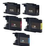 PACK 5 CARTOUCHES COMPATIBLE BROTHER NOIRE ET COULEUR LC1280 XL