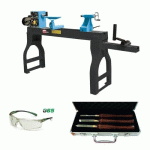 PACK TOUR À BOIS ÉLECTRONIQUE 1500W - 1200MM - TAB120 + COFFRET DE GOUGES ET LUNETTES OFFERTS LEMAN