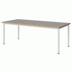 TABLE MALIBU 180X80 T4 4P STRA ALAISÉ BÉTON F186/BLC 9016